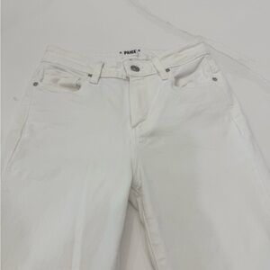 PAIGE Off-White High-Rise Straight Jeans